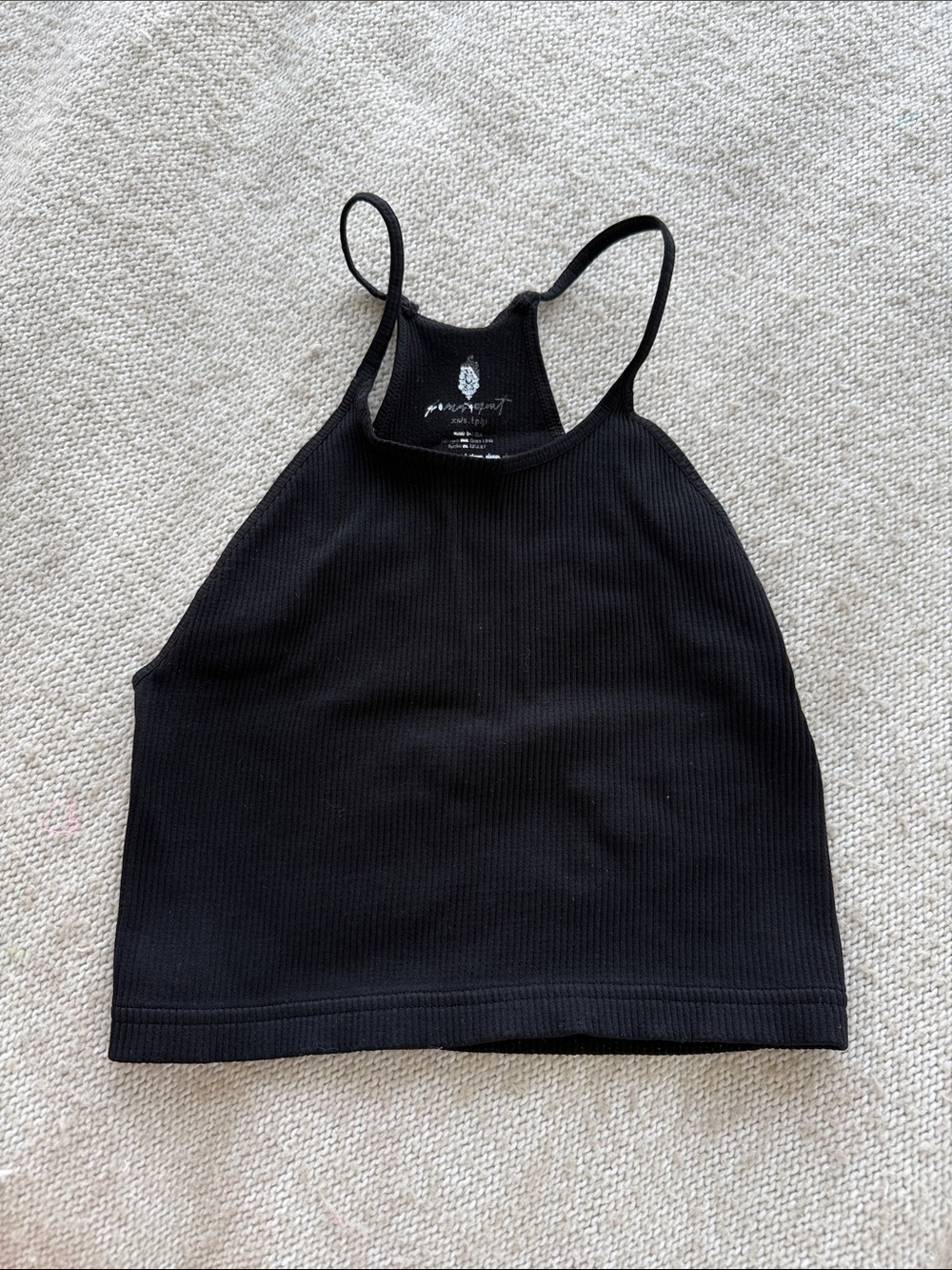Free people FP Movement Black Ribbed Cropped Tank Top
